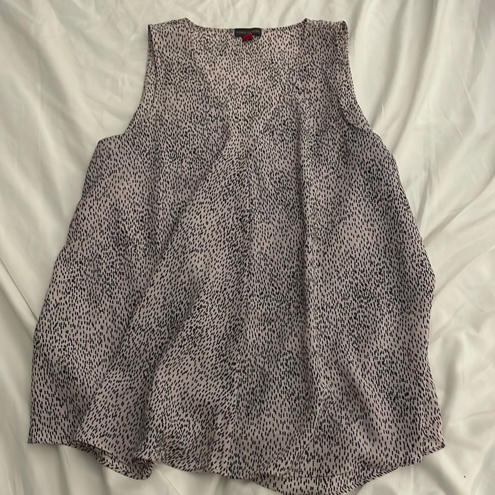 Pale pink and black speckled tank